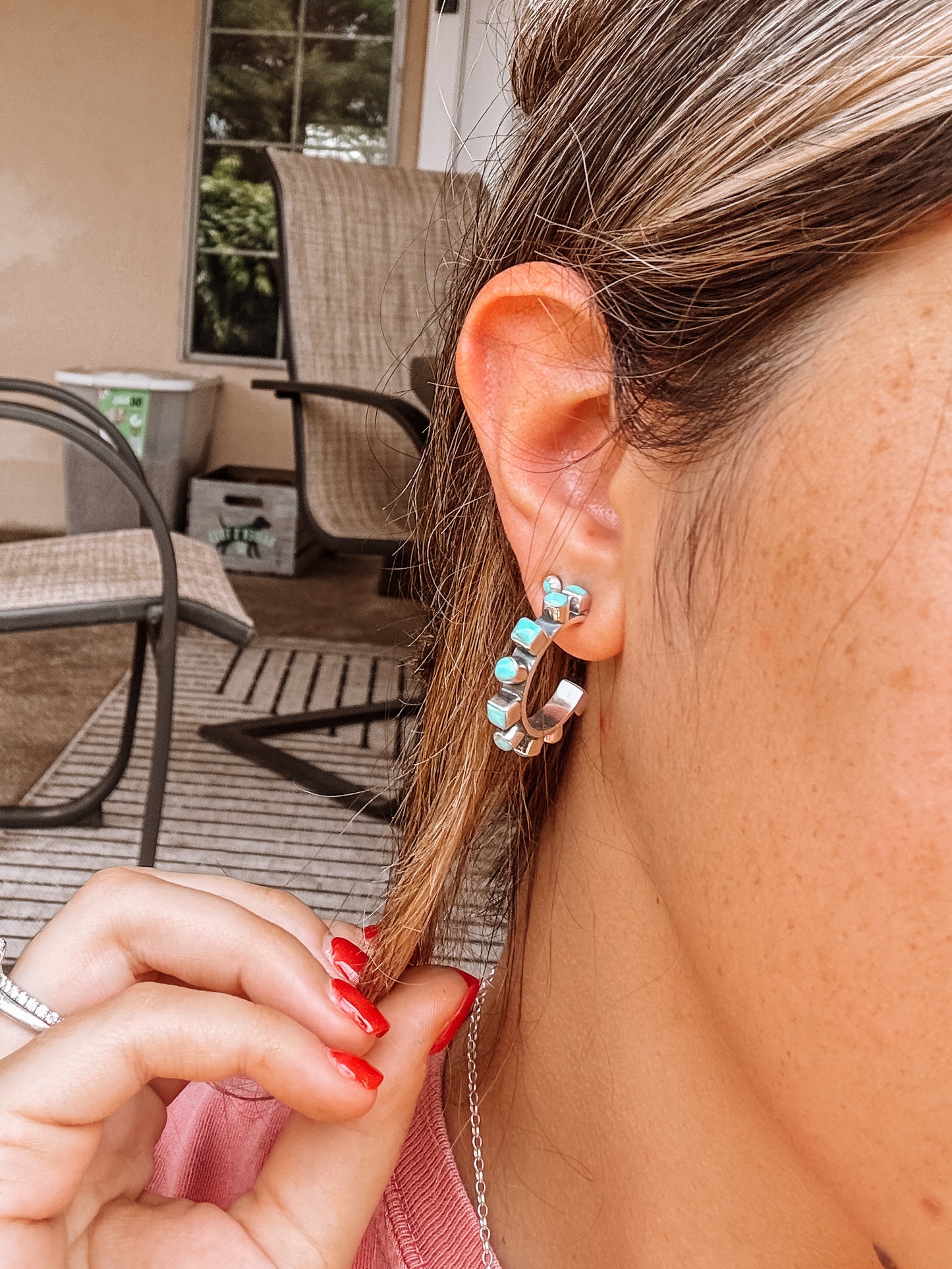 Wranglin' Turquoise Hoops