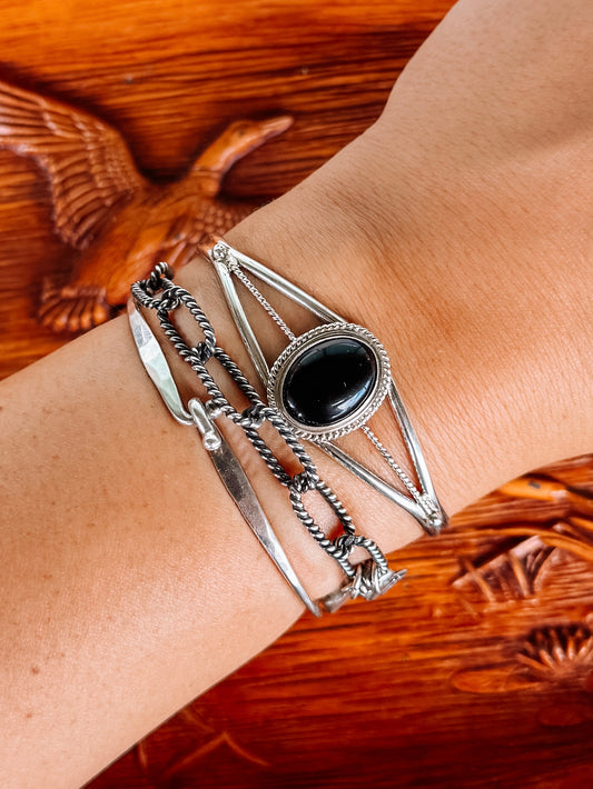 Leroy Black Onyx Cuff Bracelet