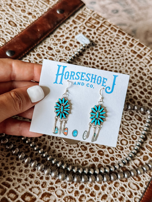 Hungerford Turquoise Cluster Earrings
