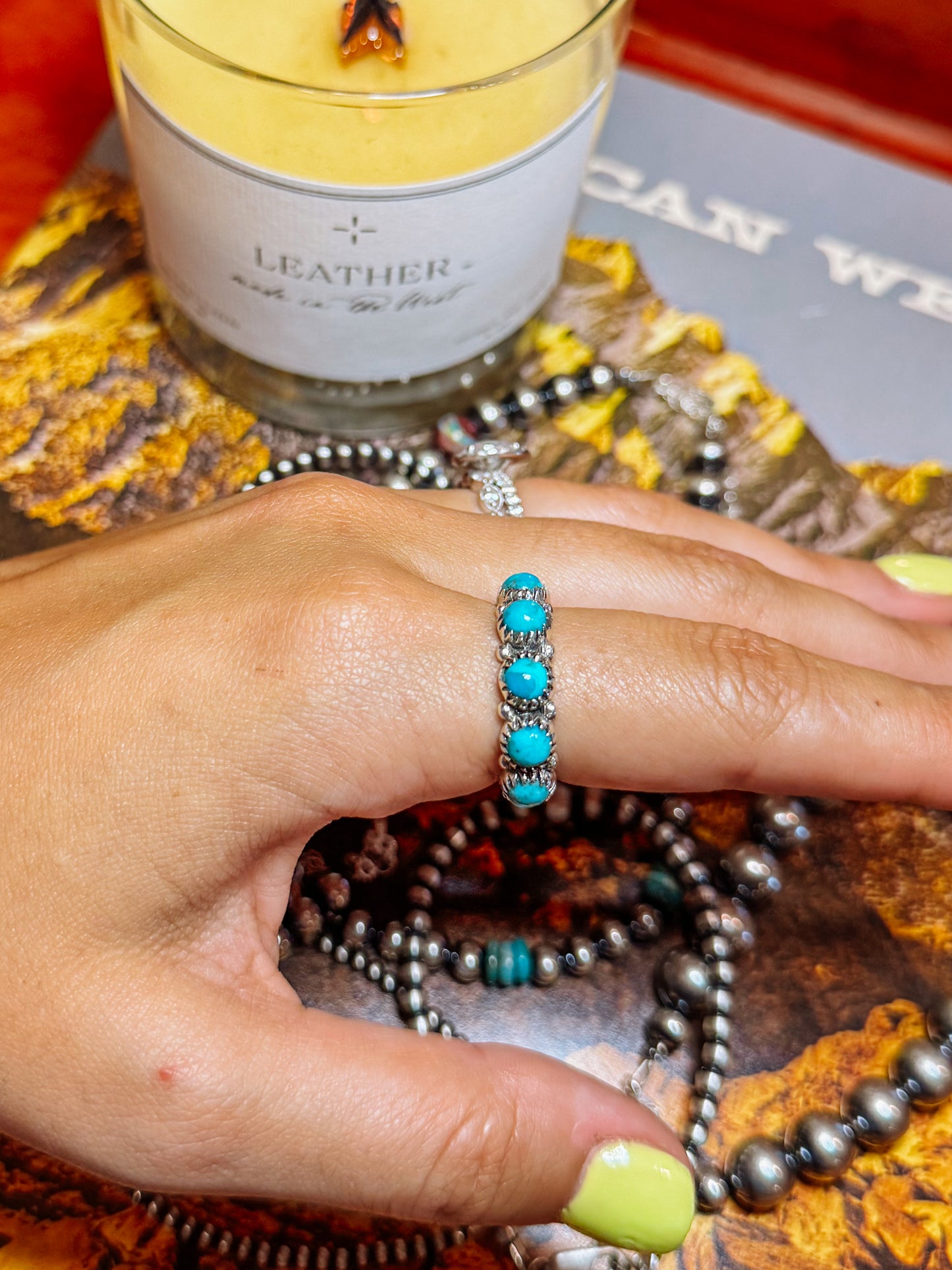 Troy Turquoise Ring Band