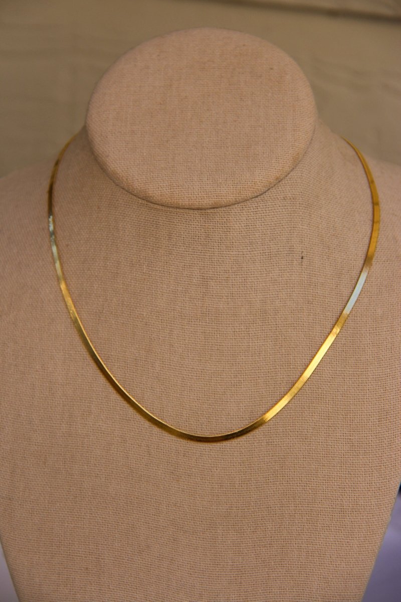 2mm Gold Plated Herringbone Chain - Horseshoe J & Co.