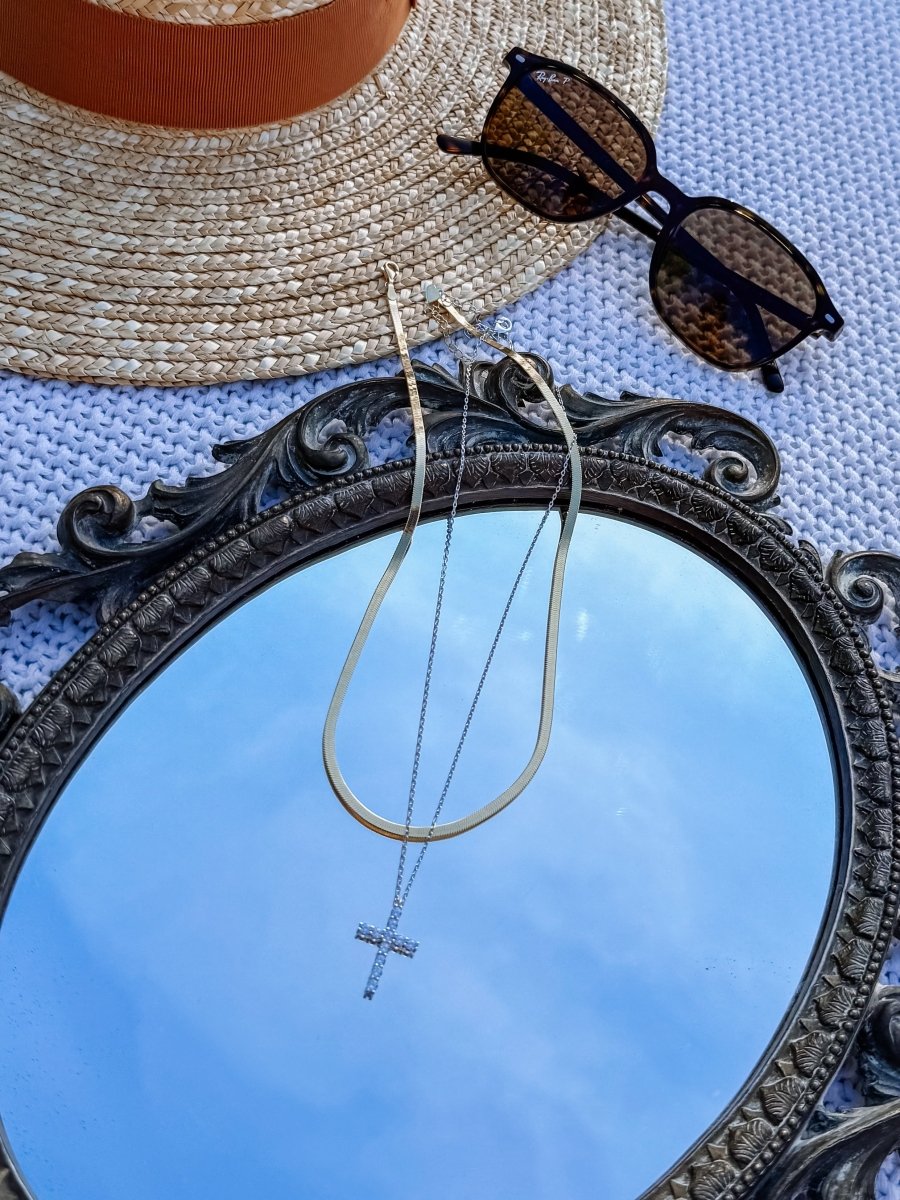 2mm Gold Plated Herringbone Chain - Horseshoe J & Co.