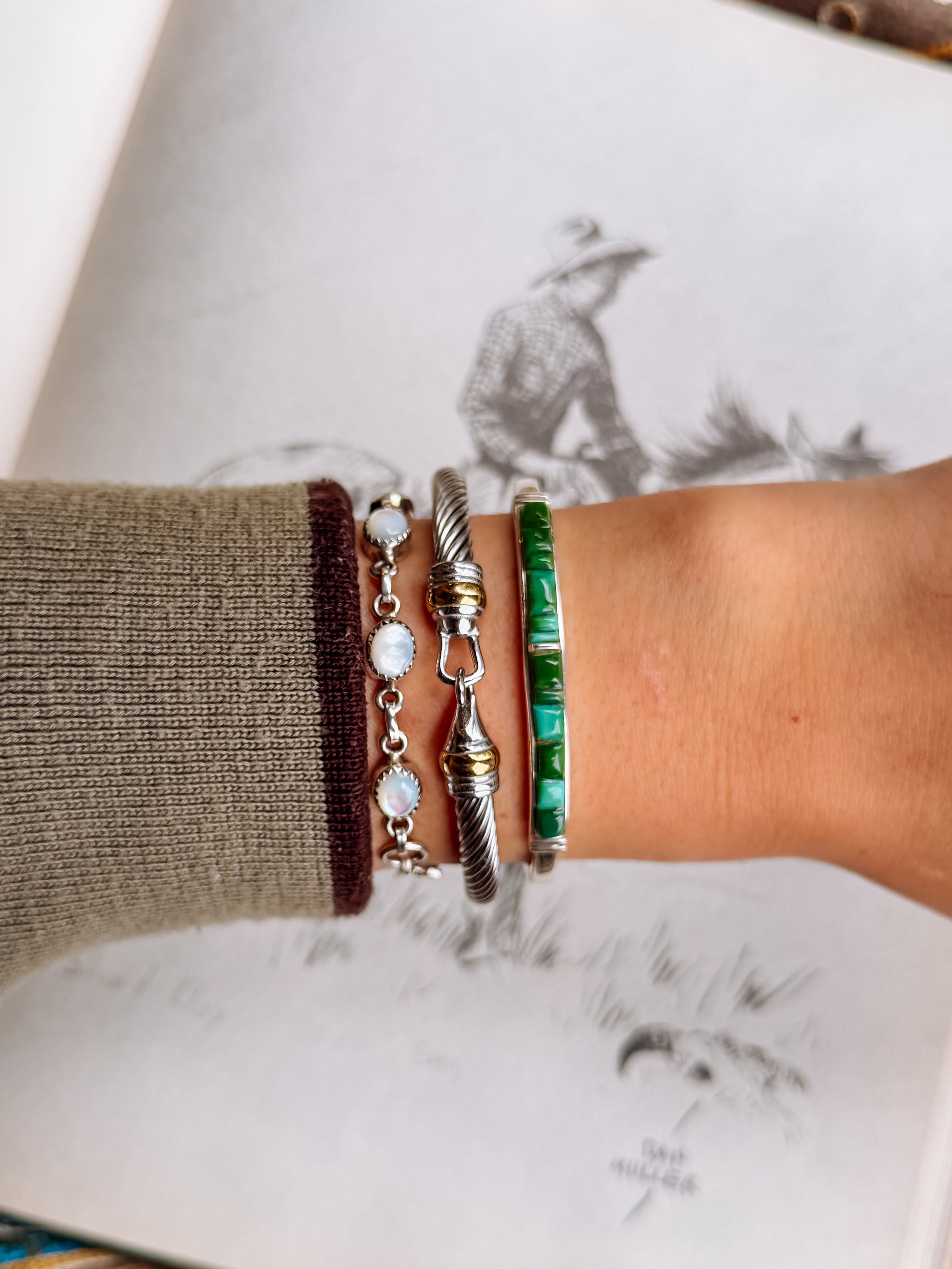 sterling silver and turquoise native american made cuff bracelet