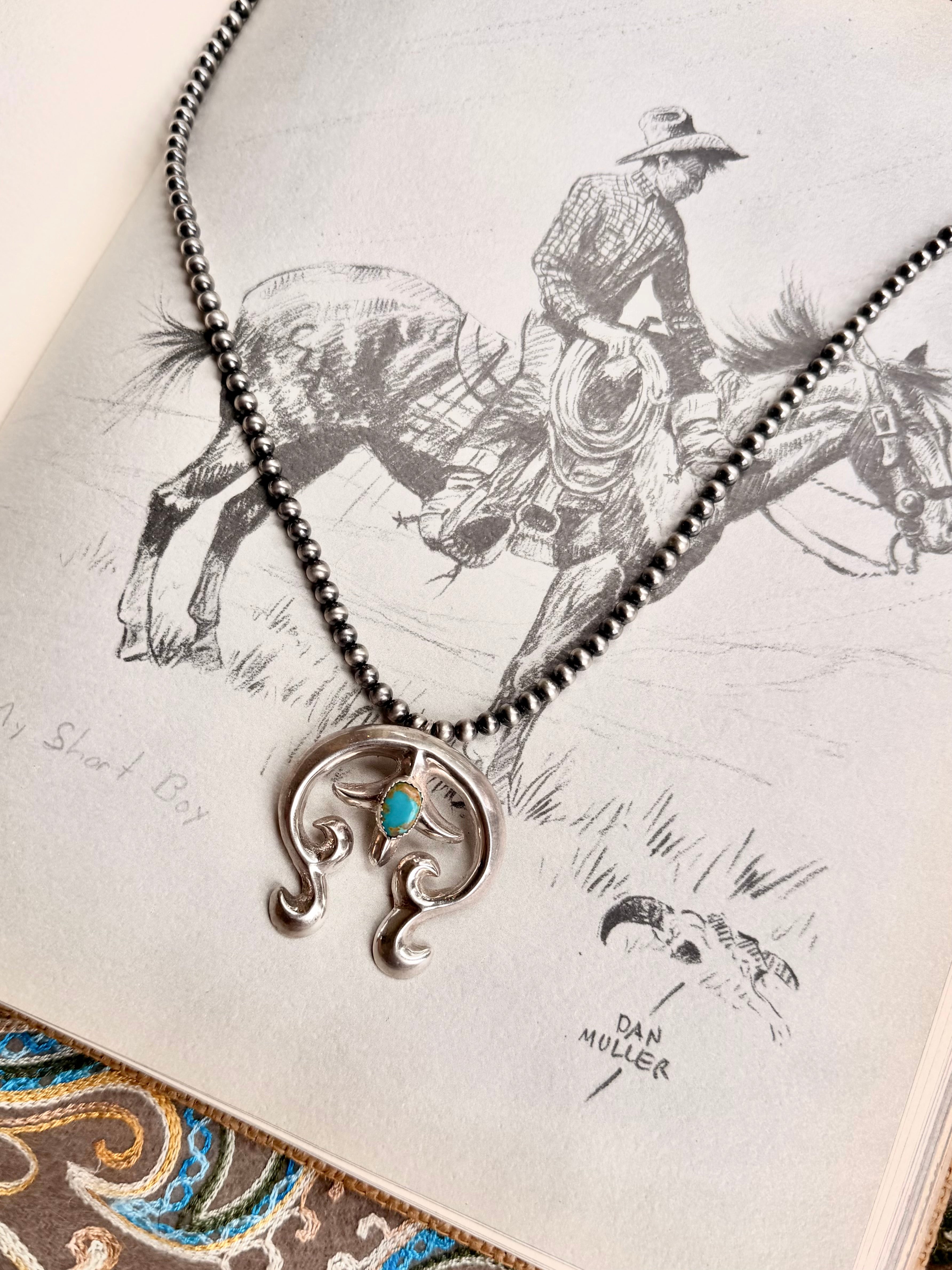 native american made turquoise naja pendant 