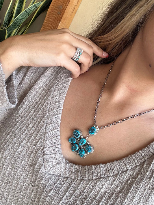 Ames Turquoise Cluster Necklace