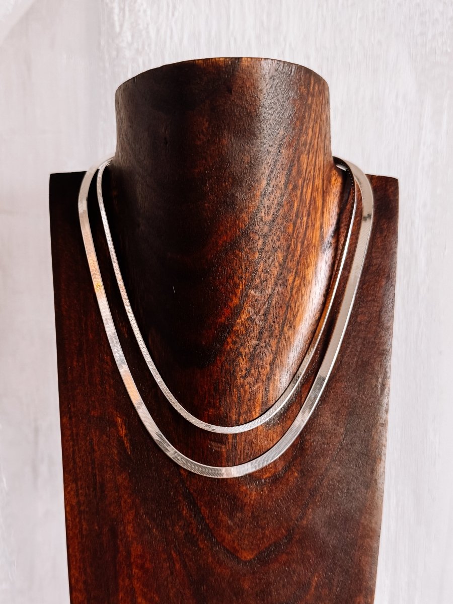 4.5mm Herringbone Chain Necklace 18" - Horseshoe J & Co.