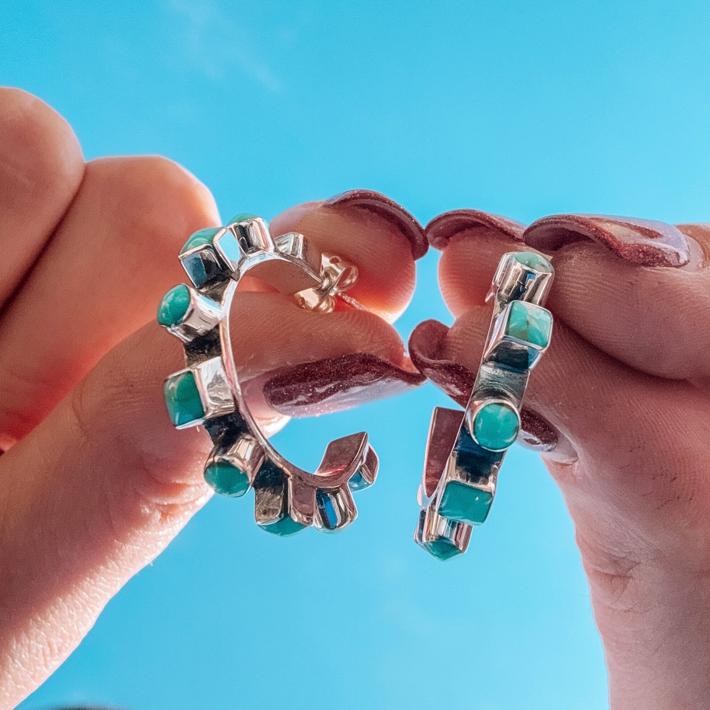 Wranglin' Turquoise Hoops