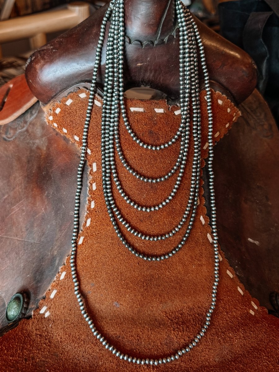 4mm Sterling Silver Pearl Necklace 14" - 60" - 2 - Horseshoe J & Co.