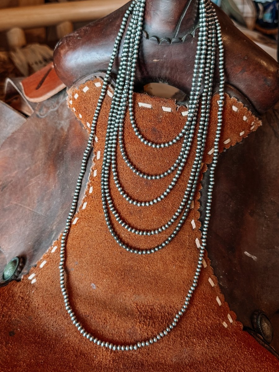 4mm Sterling Silver Pearl Necklace 14" - 60" - 2 - Horseshoe J & Co.