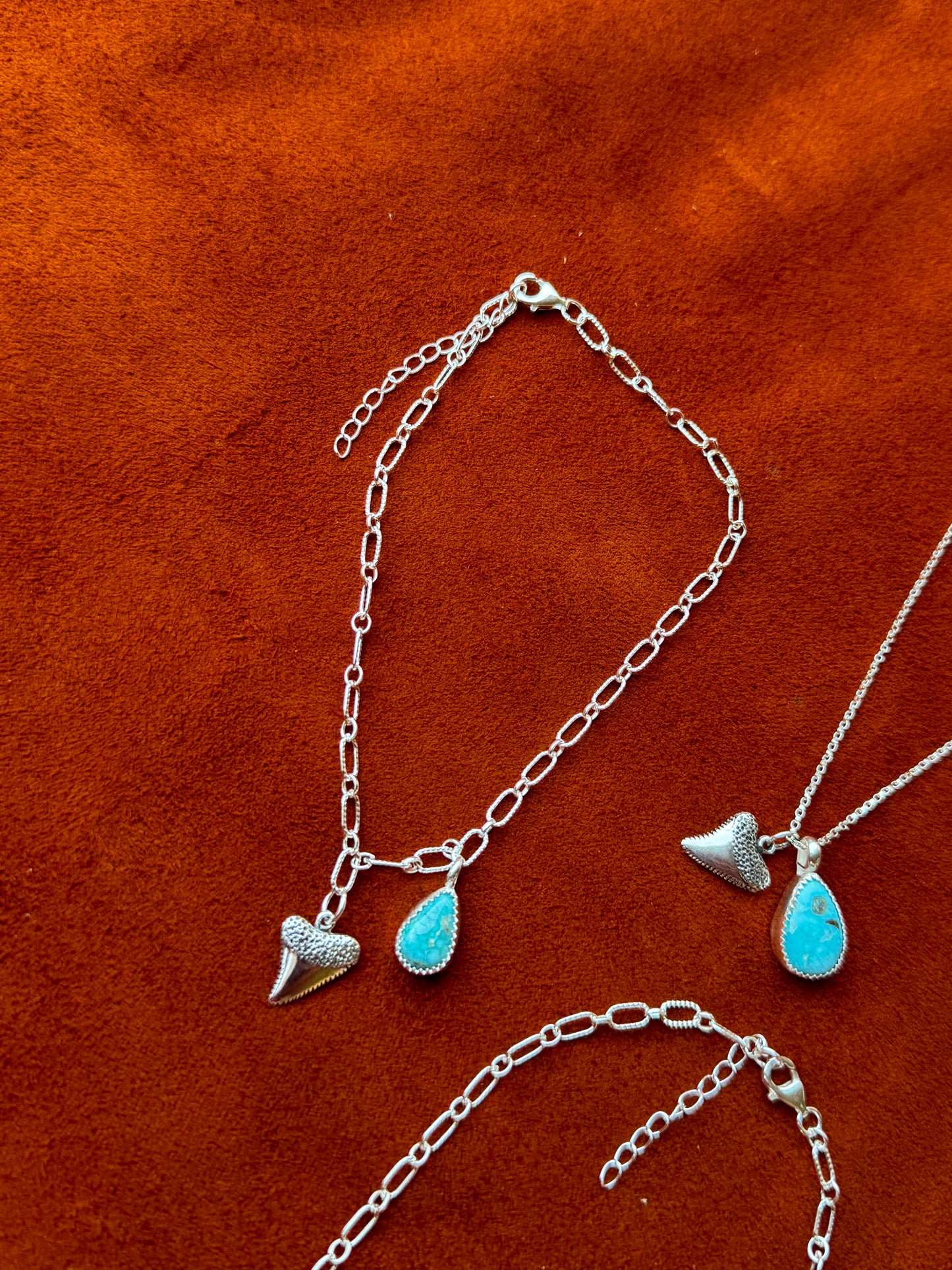 Shark Whitewater Turquoise Anklets