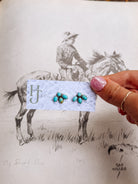 native american made turquoise stud earrings 