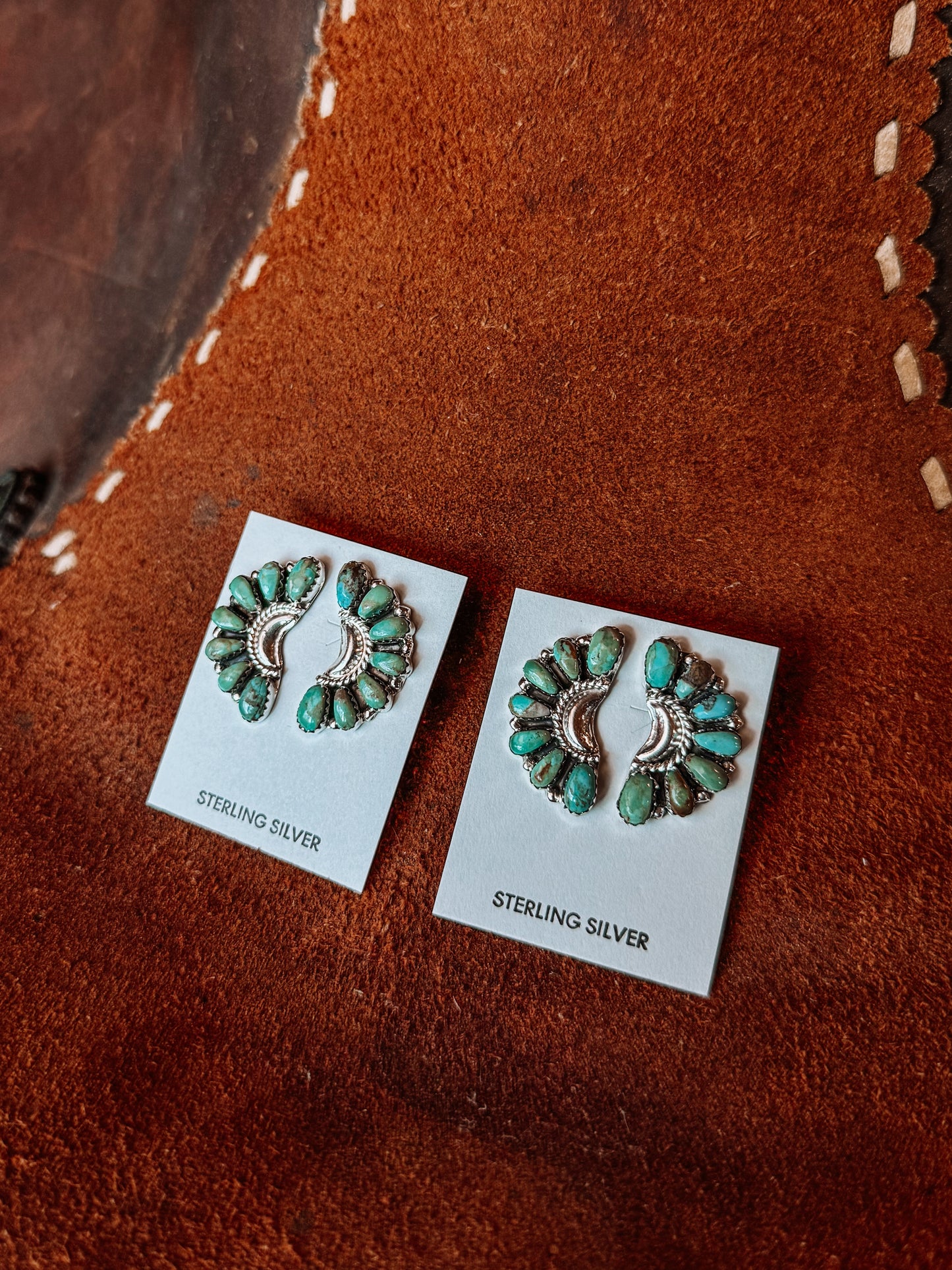 Cedaredge Turquoise Half Cluster Earrings