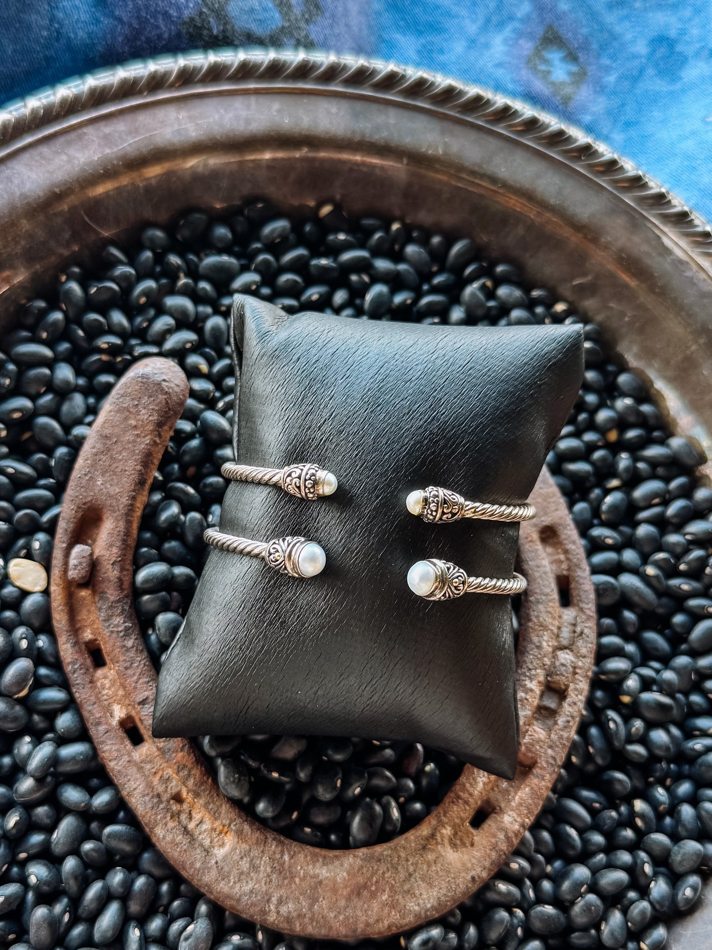 Spiffy Pearl Cable Cuff Bracelet