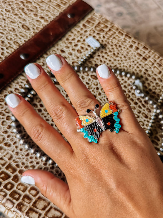Pinto Multi-Stone Butterfly Ring