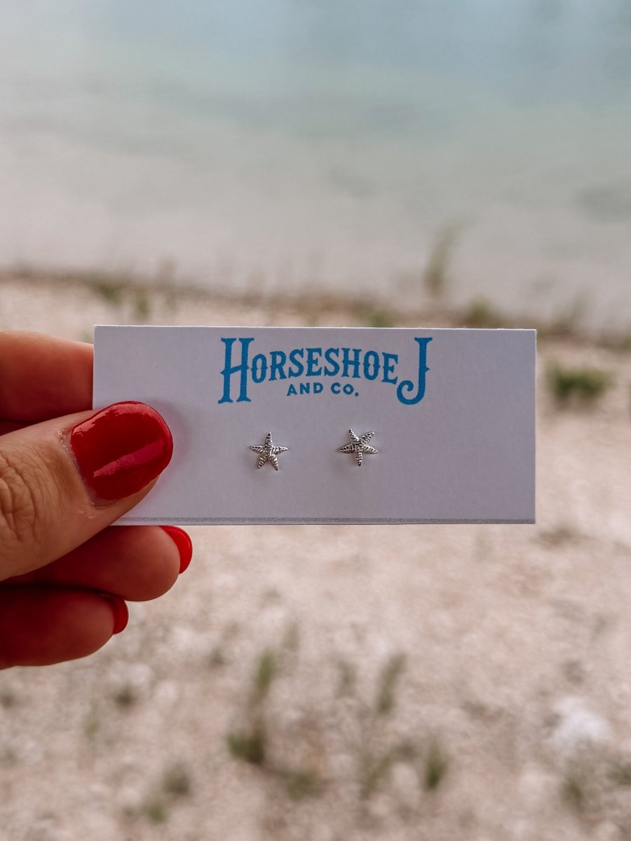 6mm Starfish Stud Earrings - Horseshoe J & Co.