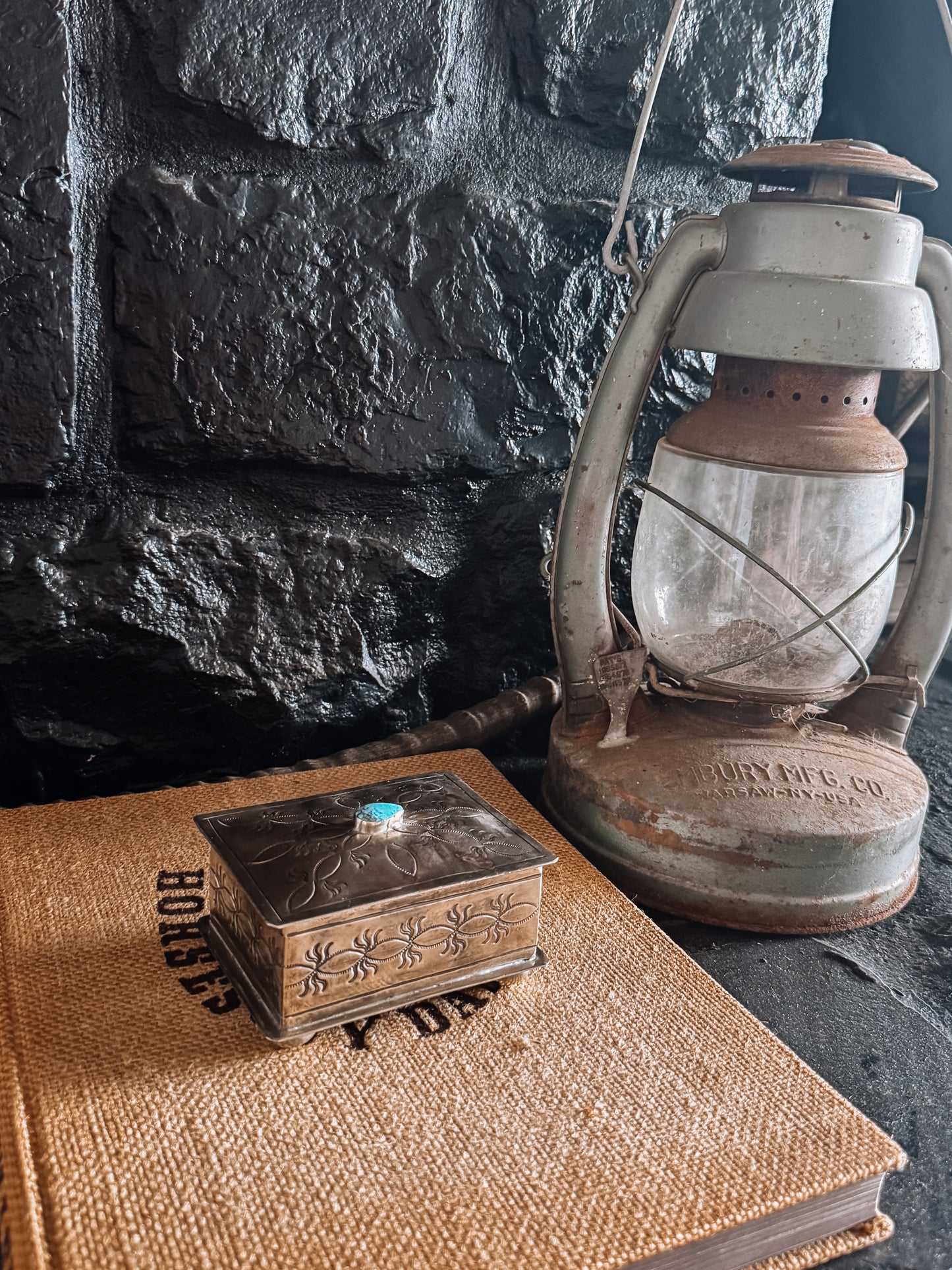 Remington Stamped Box With Turquoise - Small
