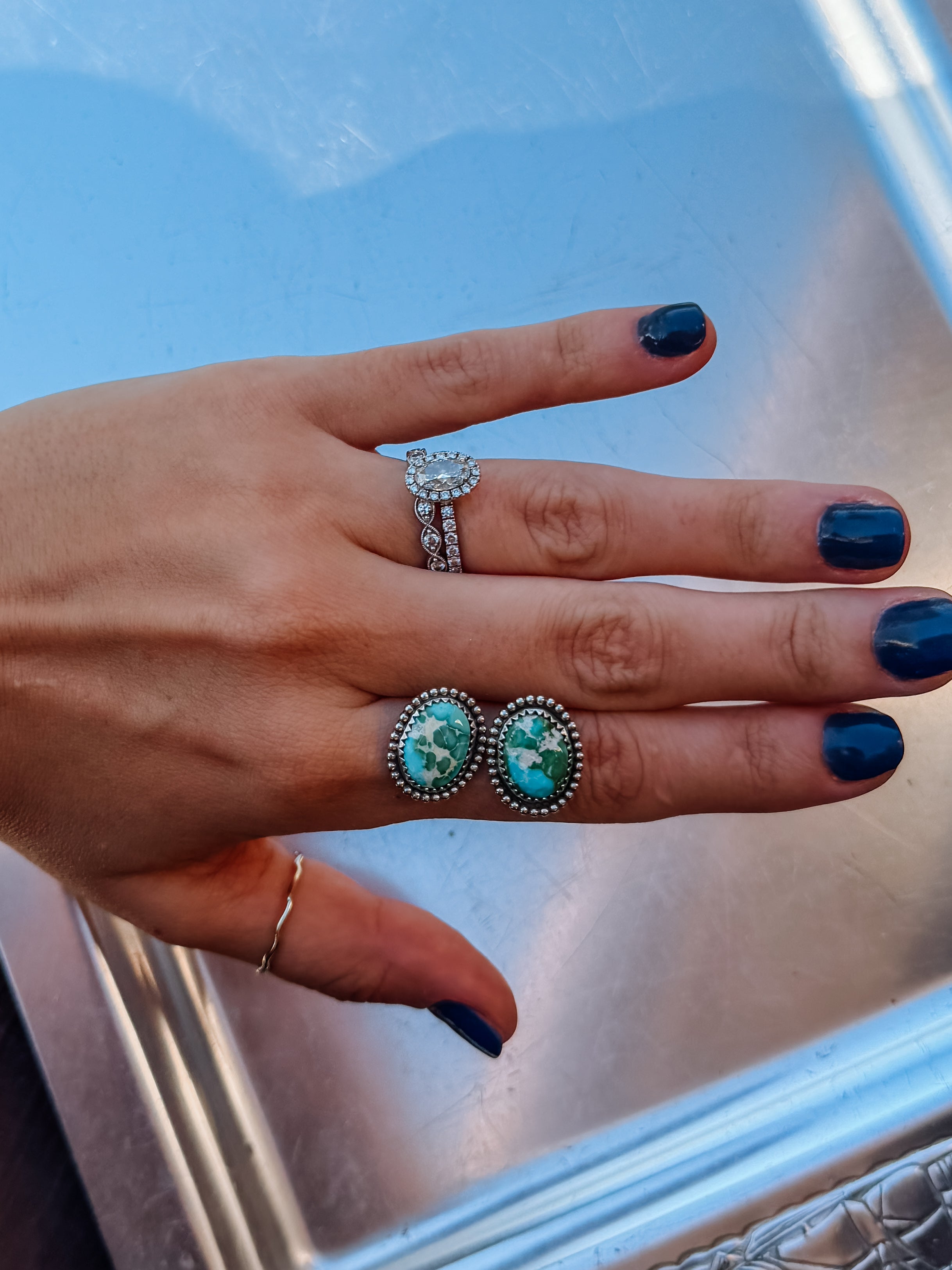 sterling silver and sonoran gold turquoise stud earrings 