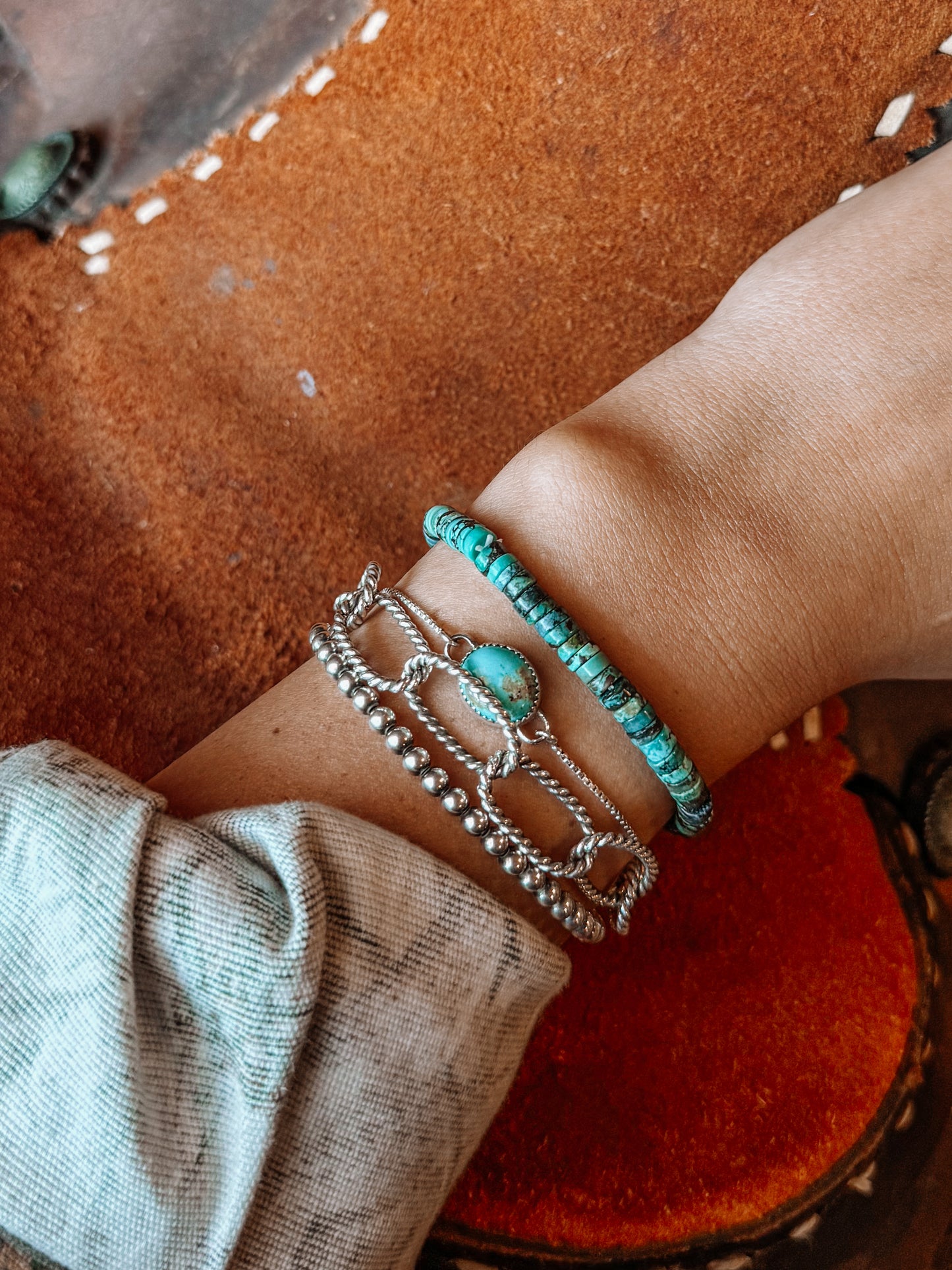 Tibetan Turquoise Hand Strung Bracelet