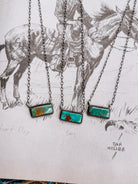 native american made turquoise bar neckalce 