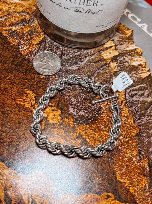 Sterling Silver Rope Chain Bracelet