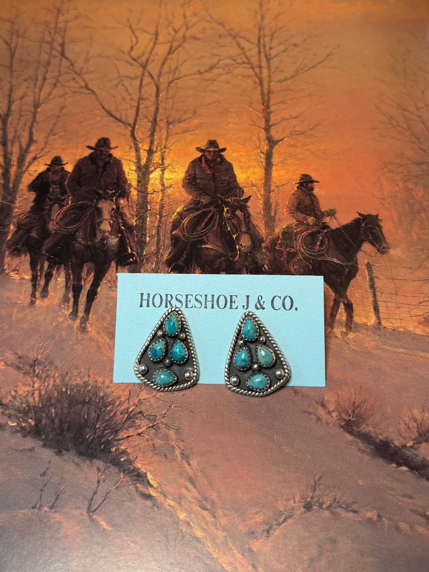 Hank Turquoise Cluster Earrings