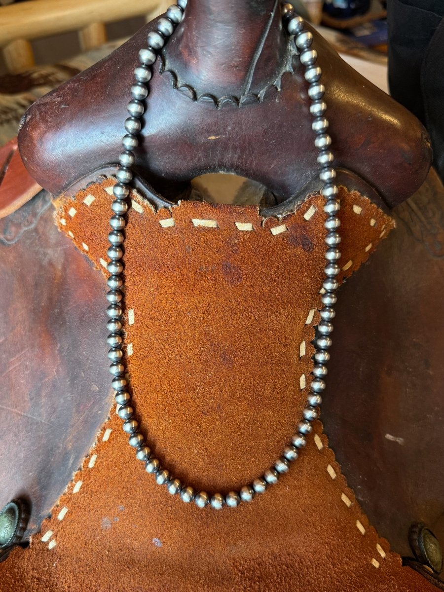 8mm Sterling Silver Pearl Necklace 16" - 24" - Horseshoe J & Co.