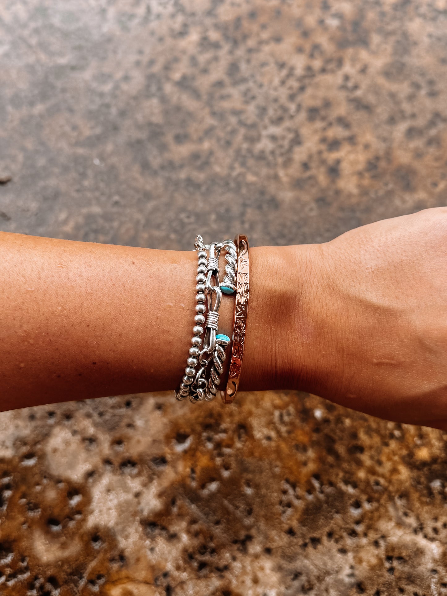 Stamped Copper Cuff