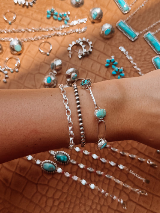 Paddle Turquoise Link Bracelet