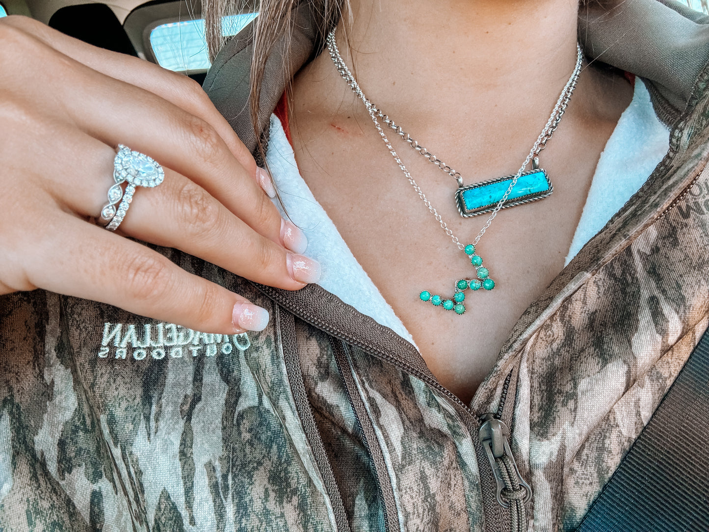 Turquoise Initial Necklace: TAT is 5 weeks