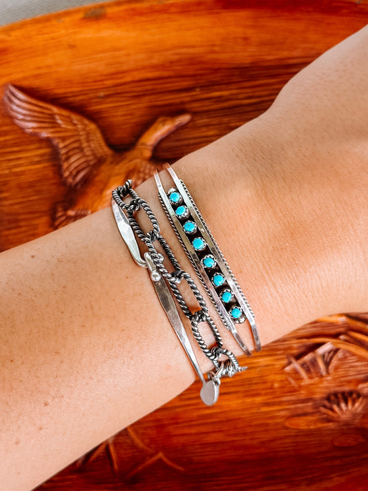 Giddings 8 Stone Turquoise Cuff Bracelet