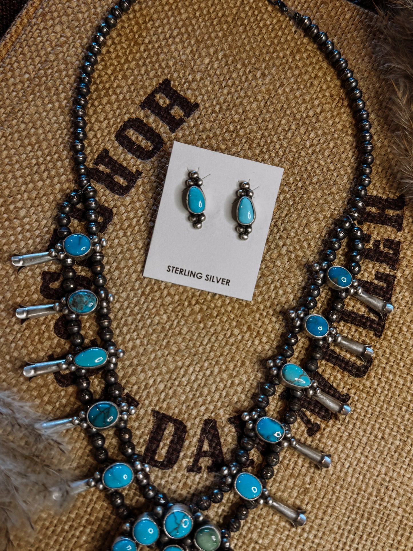 Turquoise Squash Blossom Necklace