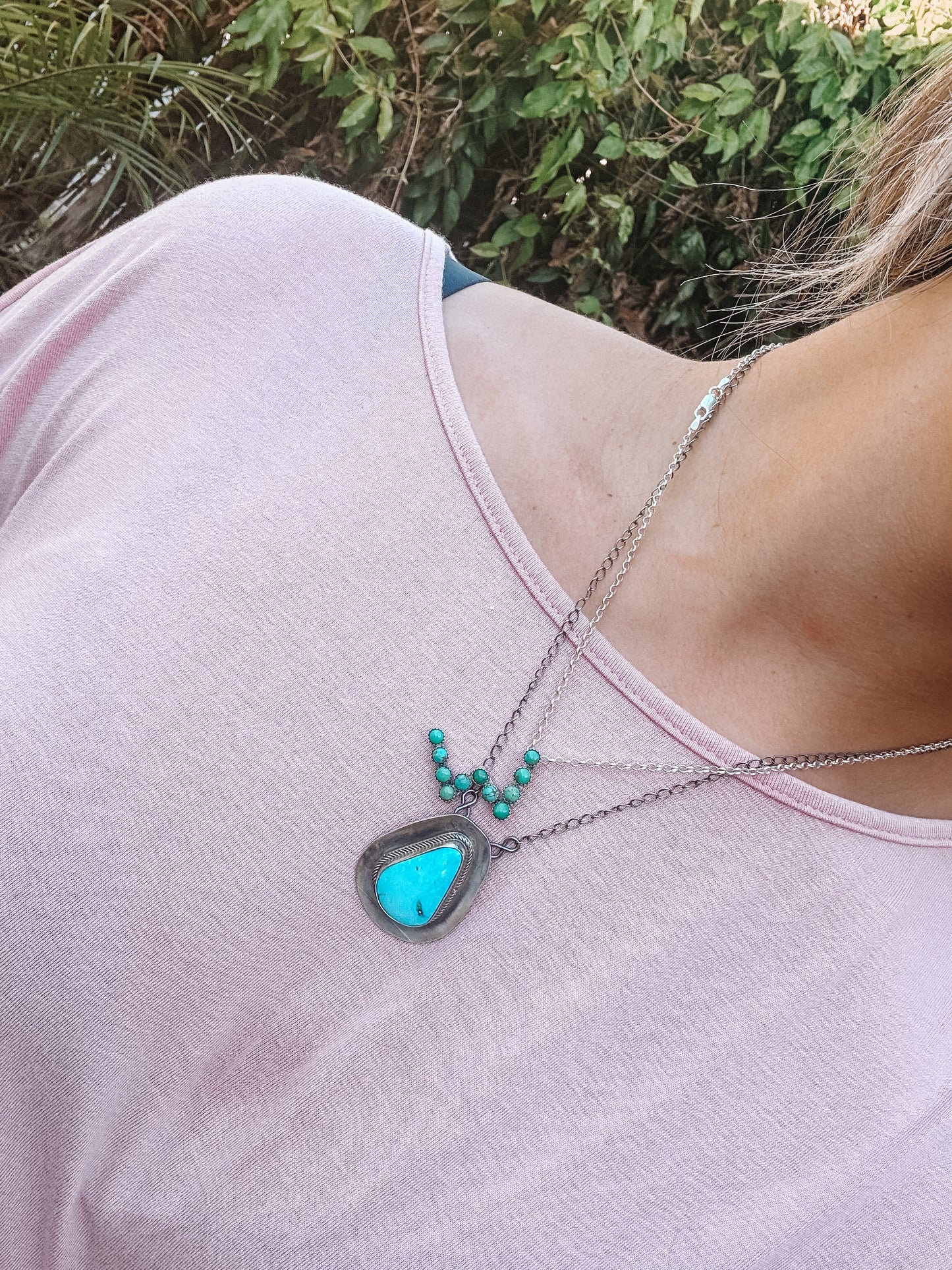 Navajo Stamped Turquoise Necklaces