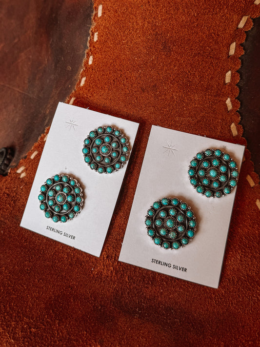 Meeker Turquoise Cluster Earrings