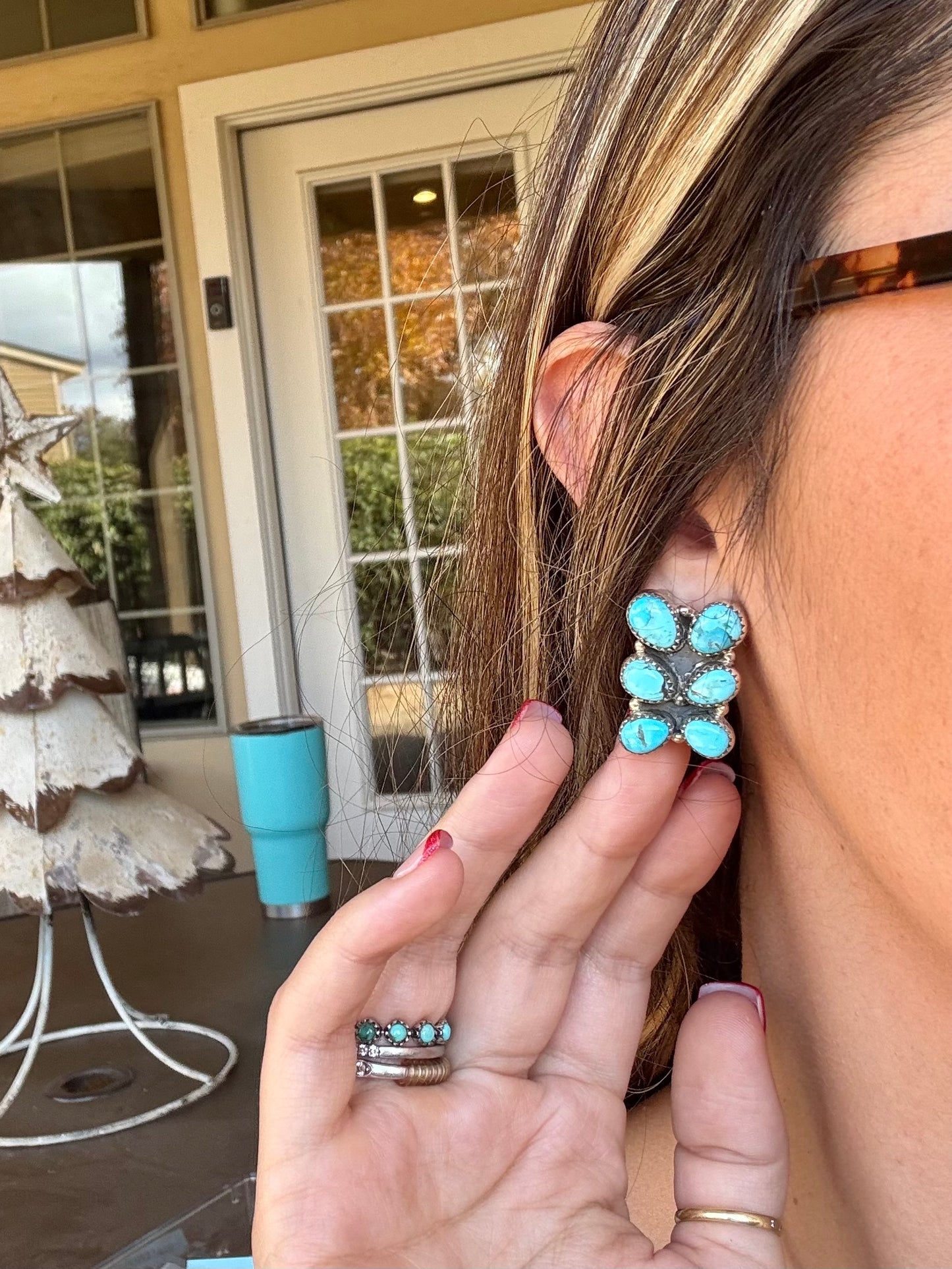 Walker Turquoise Cluster Earrings