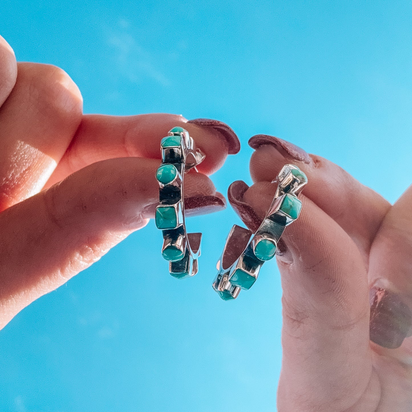 Wranglin' Turquoise Hoops