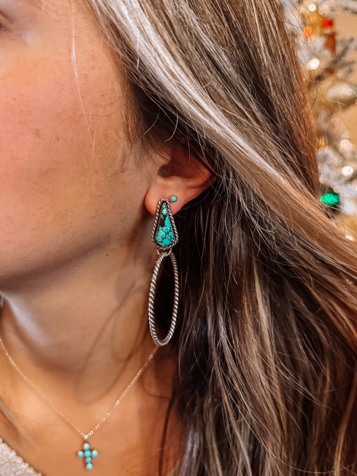 Mudsill Turquoise Hoop Earrings