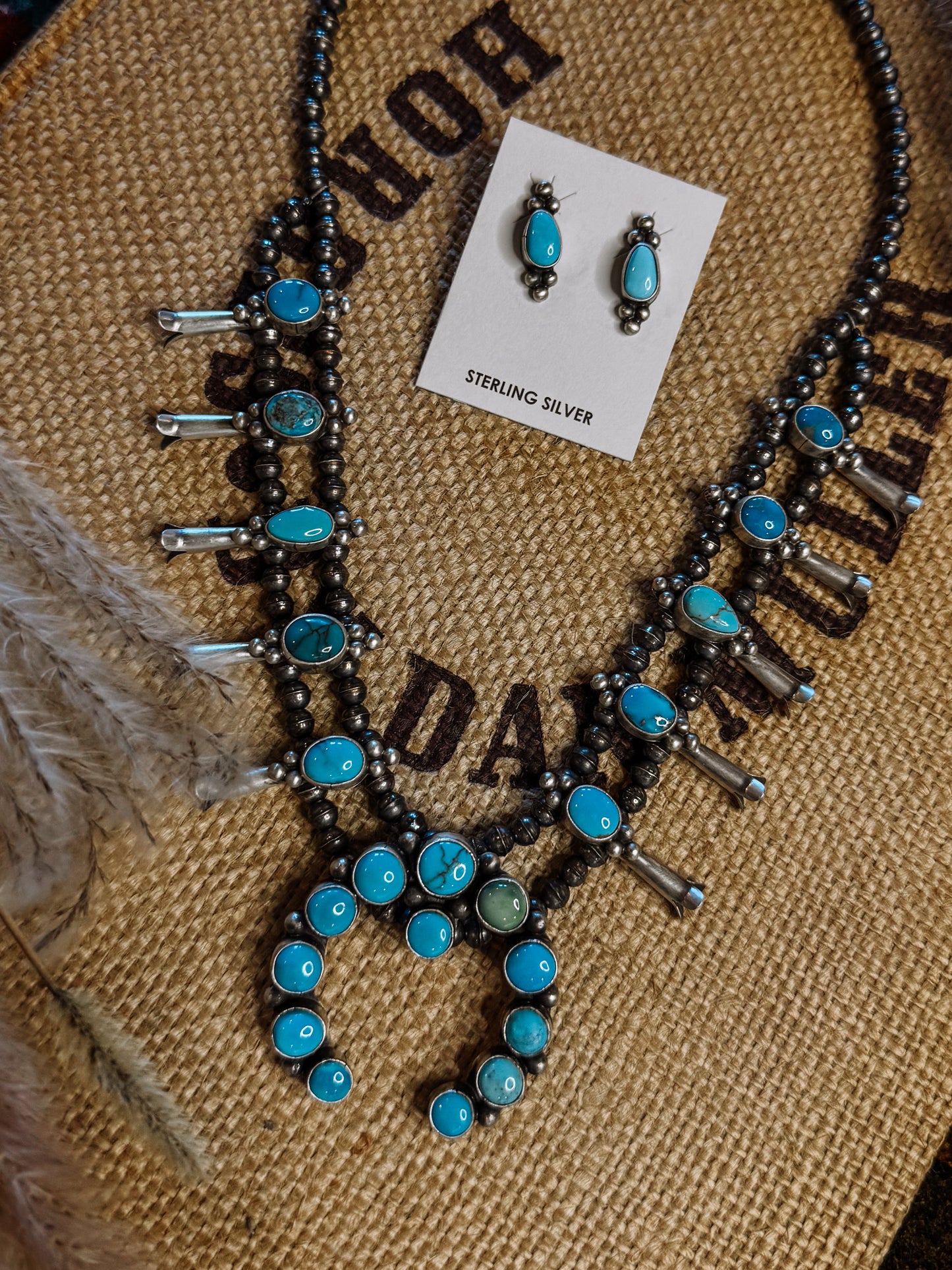 Turquoise Squash Blossom Necklace