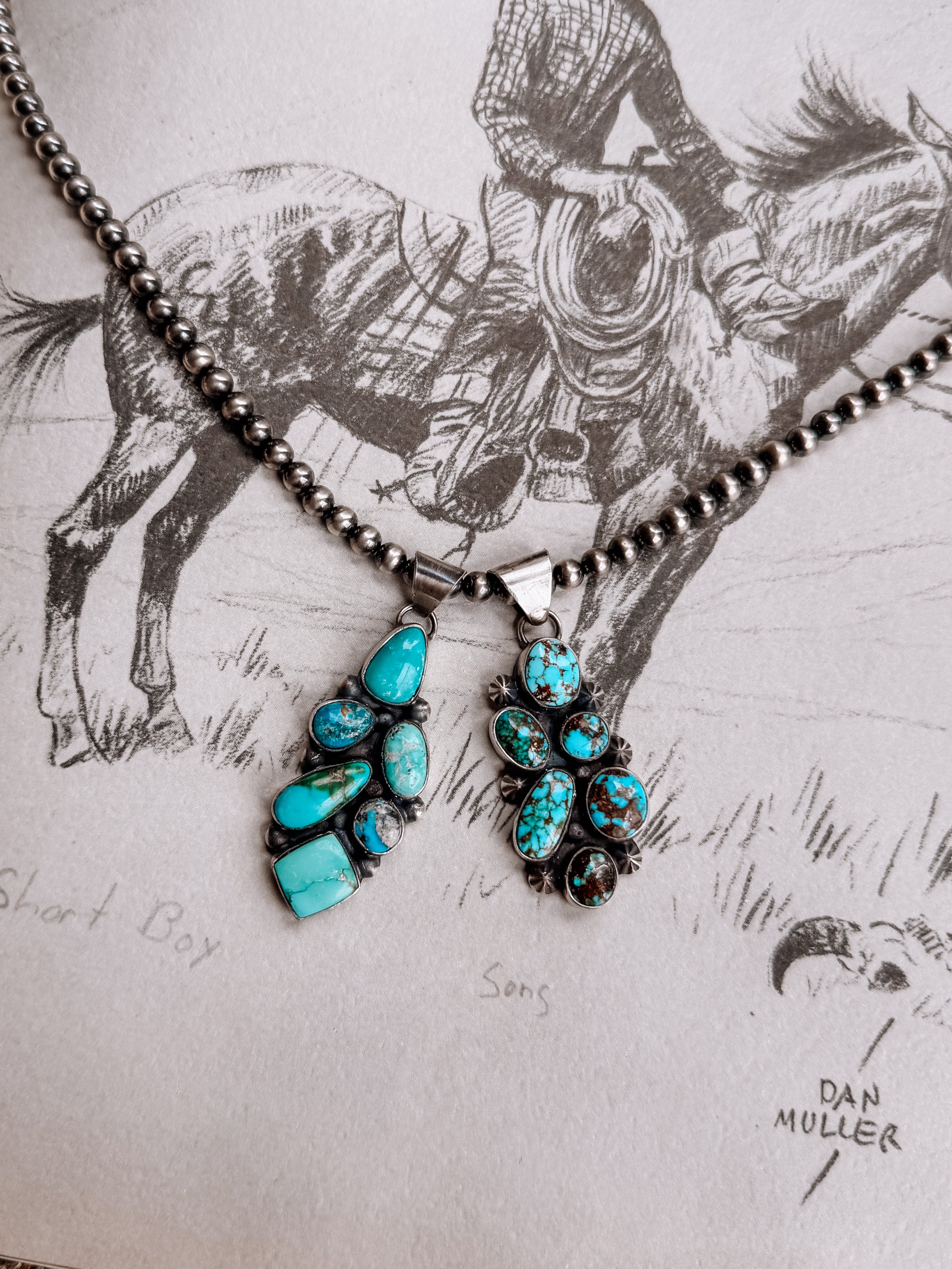 native american made turquoise pendant 