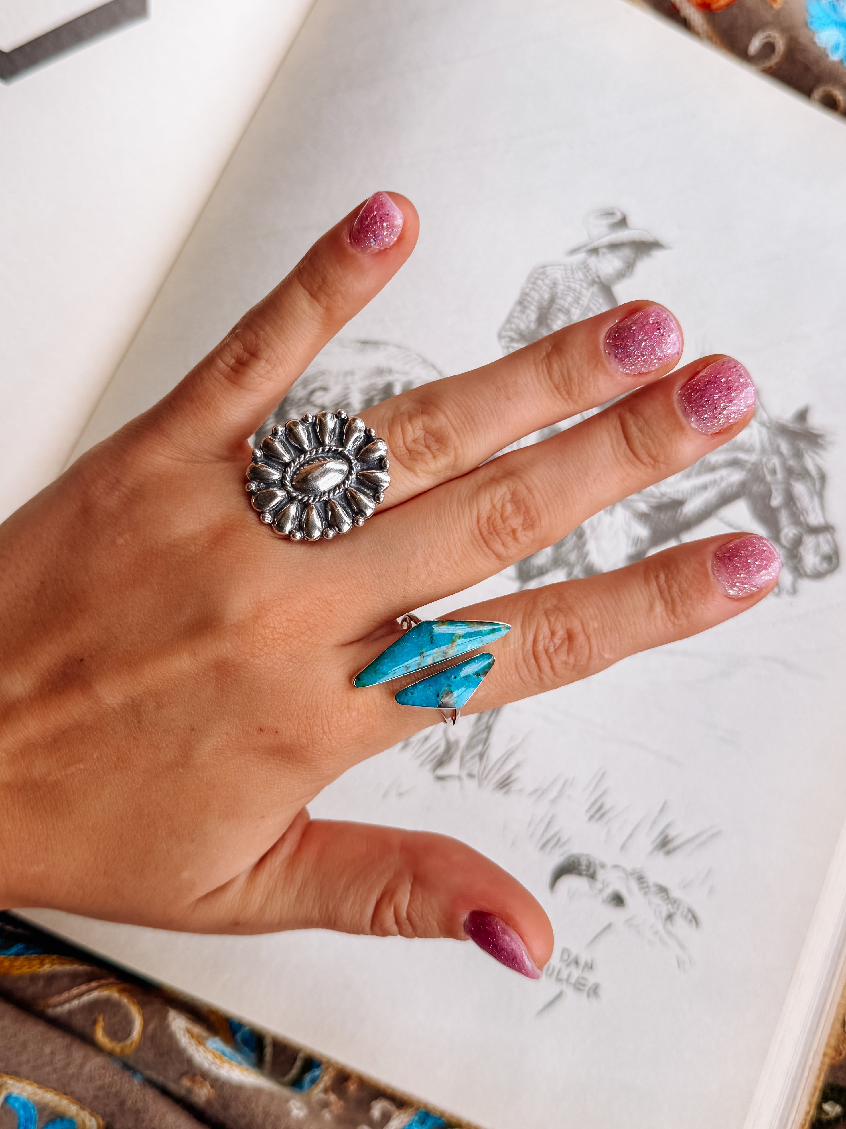 sterling silver and turquoise rings