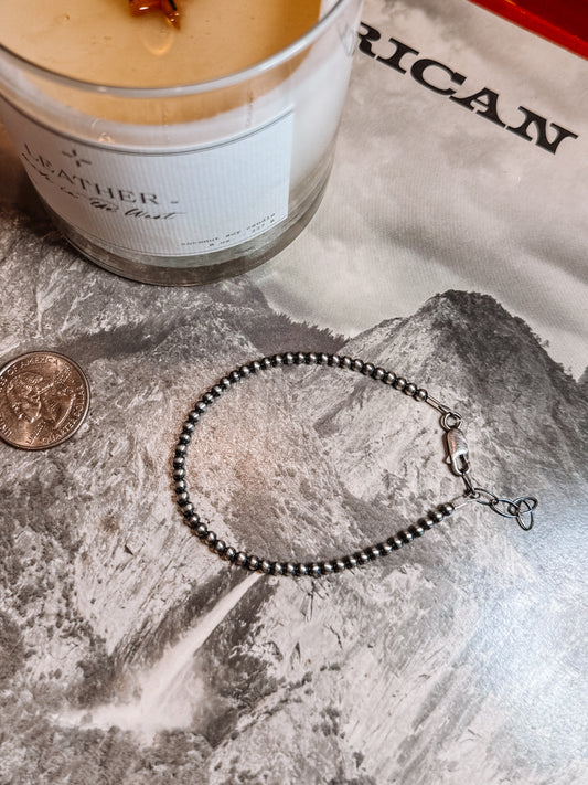 3mm Sterling Silver Pearl Bracelet