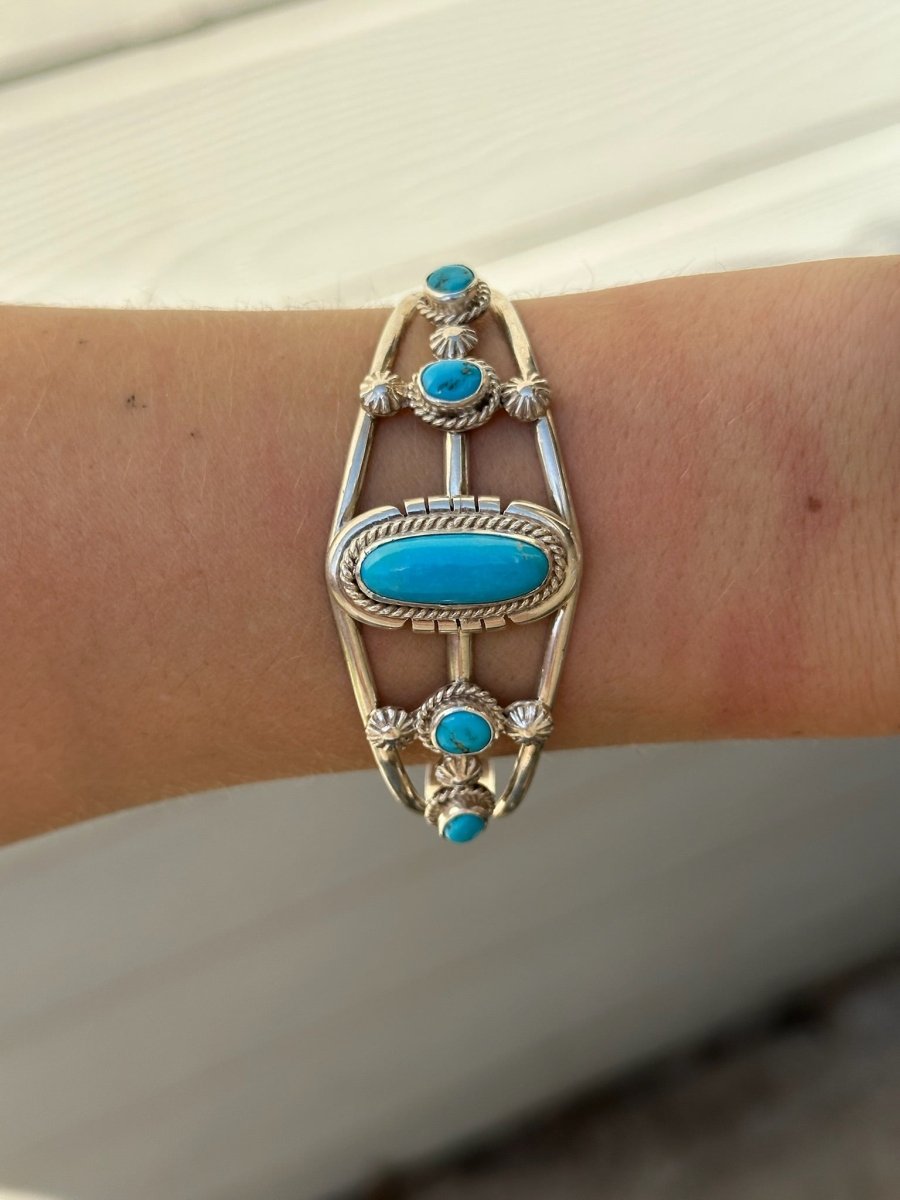 Agua Dulce Turquoise Cuff Bracelet - earrings - Horseshoe J & Co.
