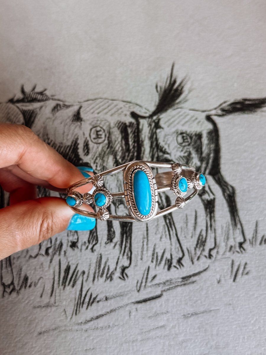 Agua Dulce Turquoise Cuff Bracelet - earrings - Horseshoe J & Co.