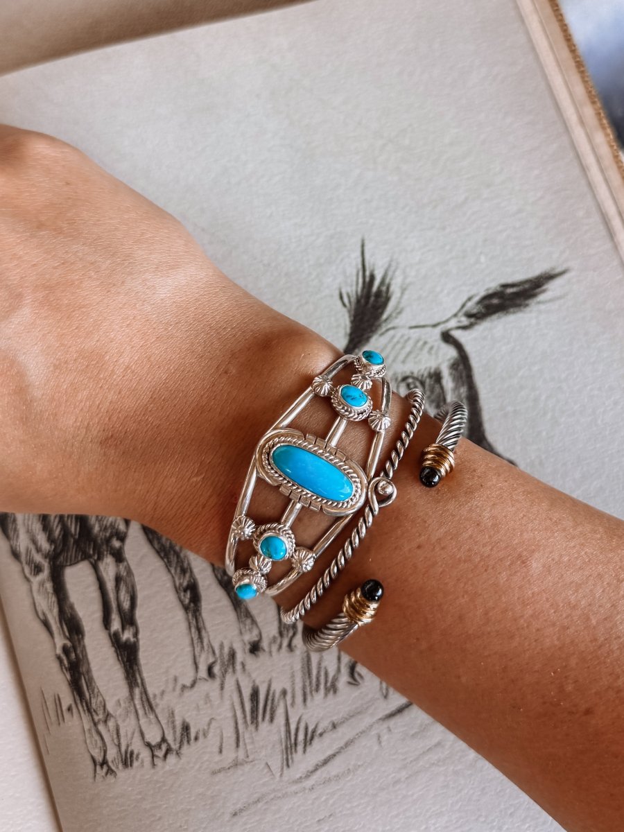 Agua Dulce Turquoise Cuff Bracelet - earrings - Horseshoe J & Co.