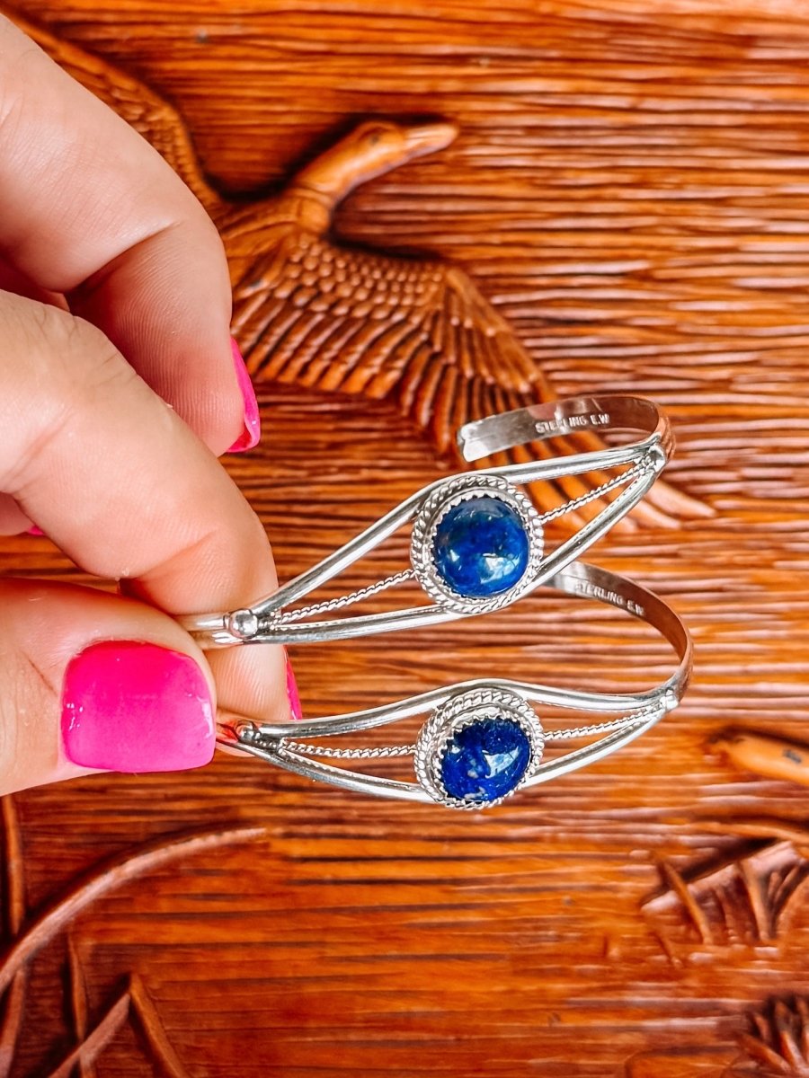 Alba Blue Lapis Cuff Bracelet - Horseshoe J & Co.