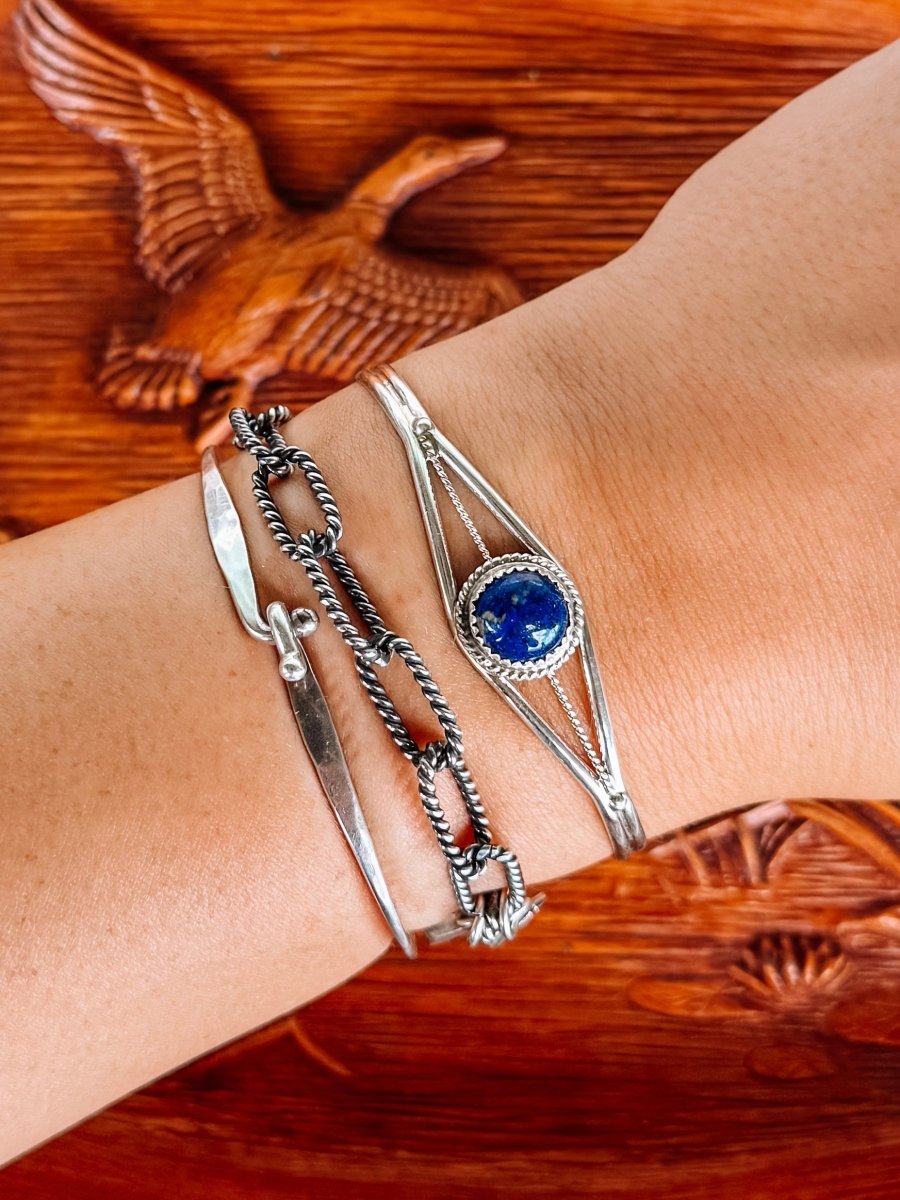 Alba Blue Lapis Cuff Bracelet - Horseshoe J & Co.