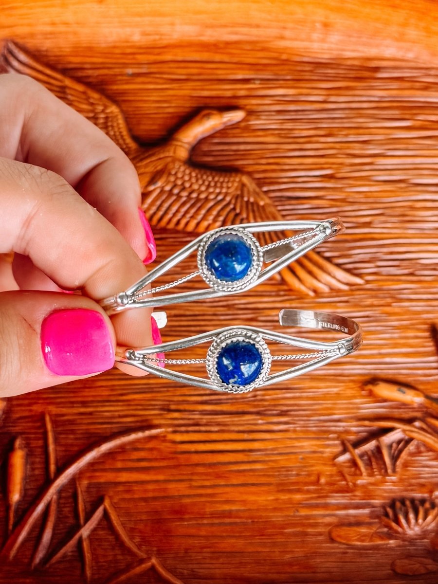 Alba Blue Lapis Cuff Bracelet - Horseshoe J & Co.