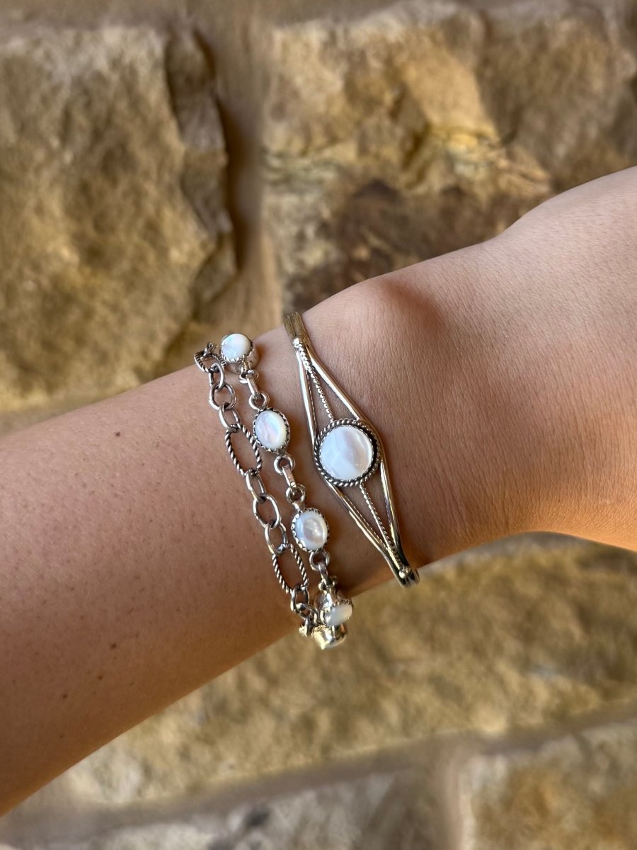 Alba Mother of Pearl Cuff Bracelet - Horseshoe J & Co.