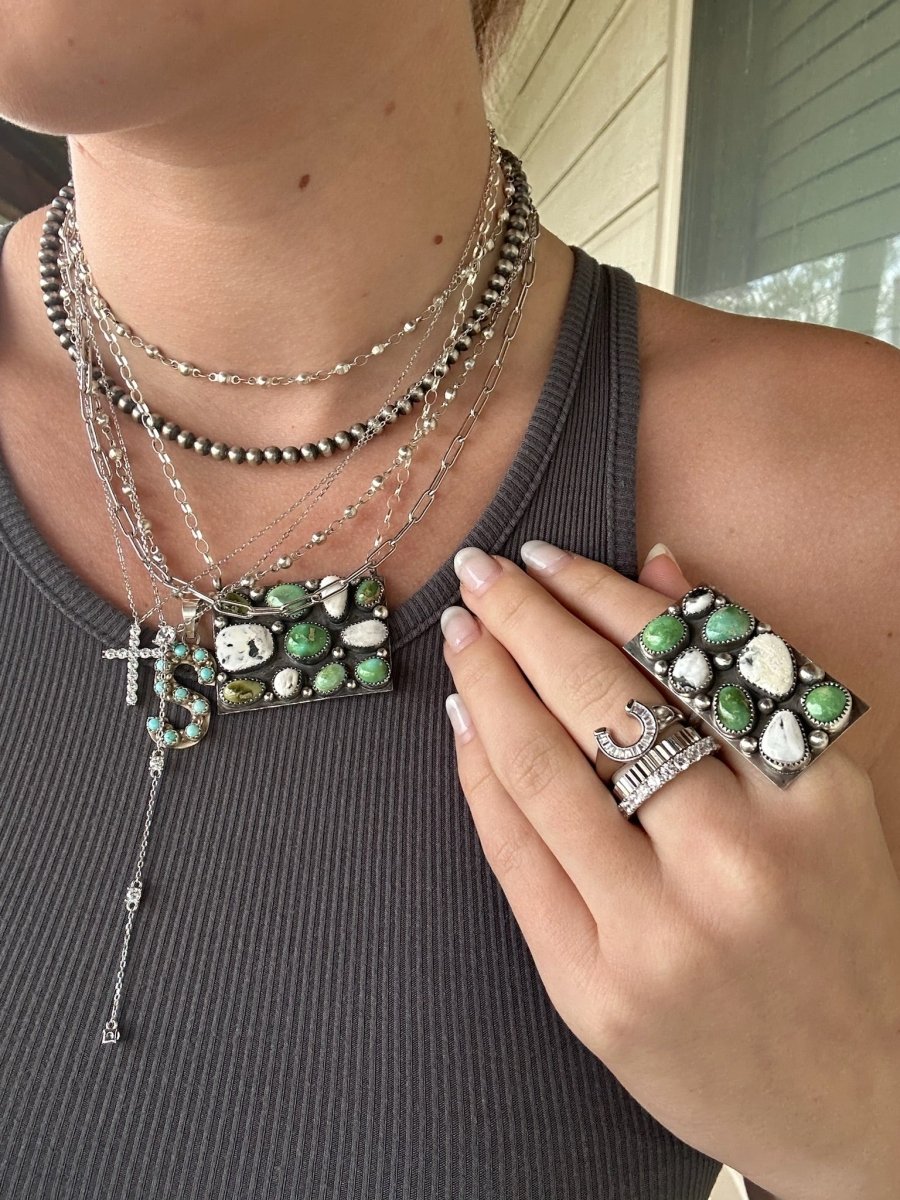 Alcova Sonoran Gold + White Buffalo Necklace - Horseshoe J & Co.