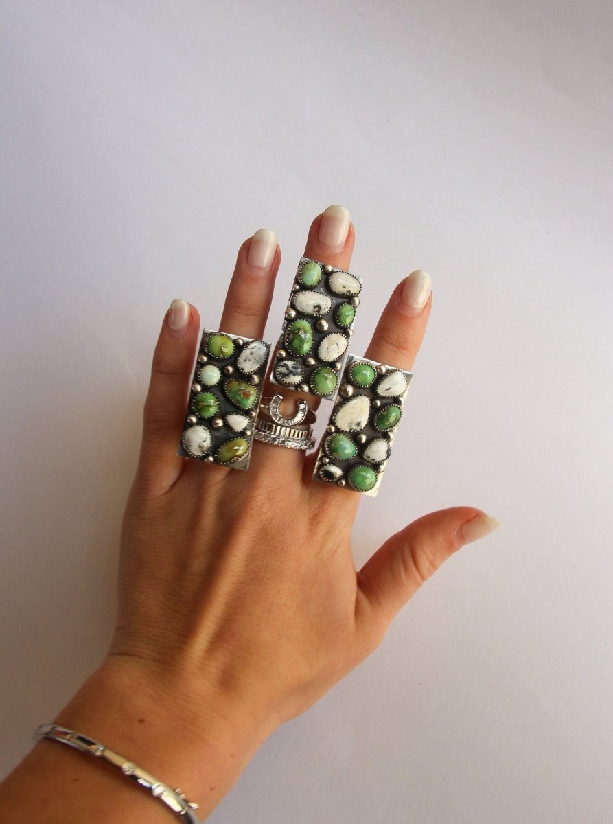 Alcova Sonoran Gold + White Buffalo Ring - Horseshoe J & Co.