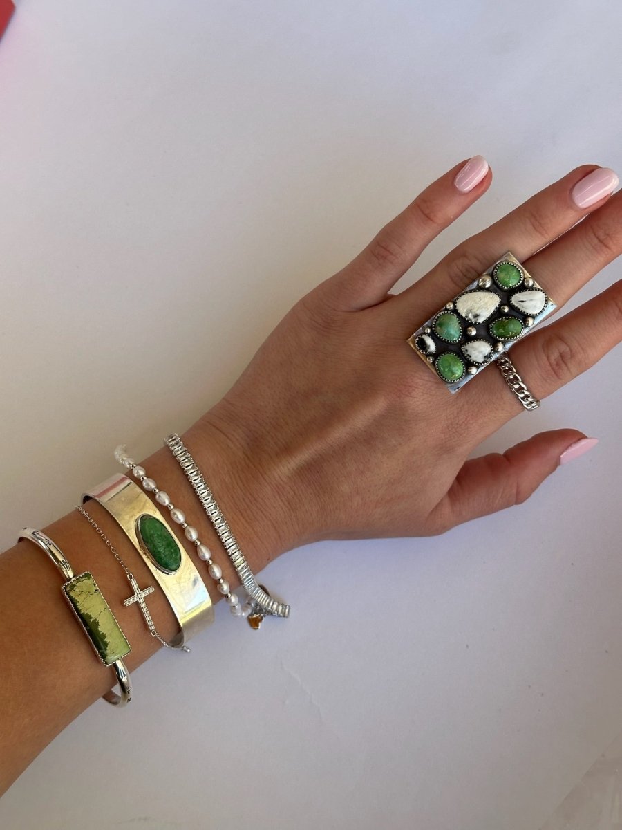 Alcova Sonoran Gold + White Buffalo Ring - Horseshoe J & Co.